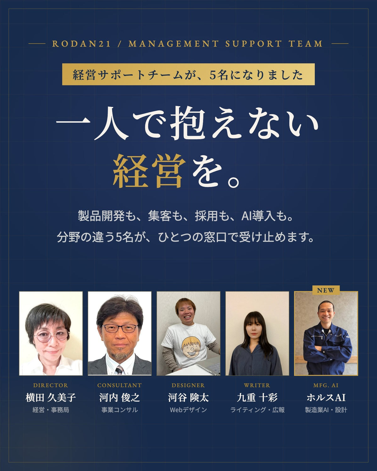 ロダン21経営サポートチームが5名になりました。ブースで、ご相談をお受けします@テクノメッセ東大阪2026　